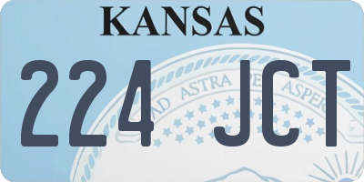 KS license plate 224JCT