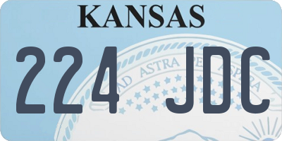 KS license plate 224JDC