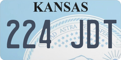 KS license plate 224JDT