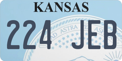 KS license plate 224JEB