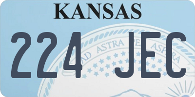 KS license plate 224JEC