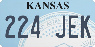 KS license plate 224JEK