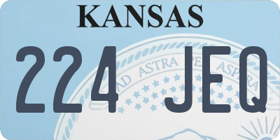 KS license plate 224JEQ