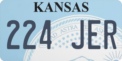 KS license plate 224JER