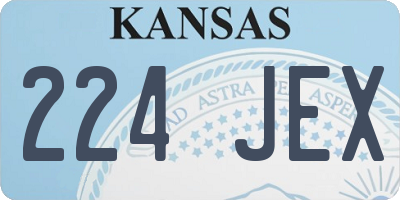 KS license plate 224JEX