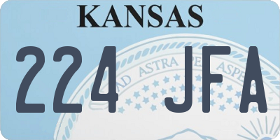 KS license plate 224JFA