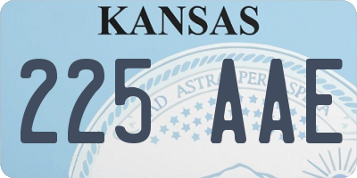 KS license plate 225AAE