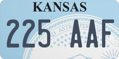 KS license plate 225AAF
