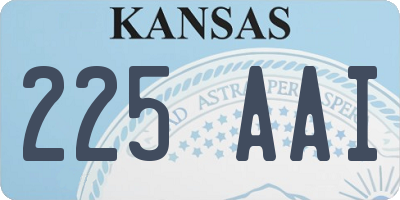 KS license plate 225AAI