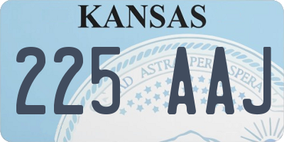 KS license plate 225AAJ
