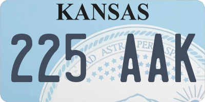 KS license plate 225AAK