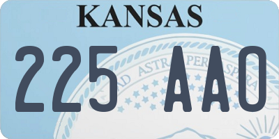 KS license plate 225AAO