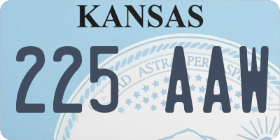KS license plate 225AAW