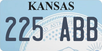 KS license plate 225ABB