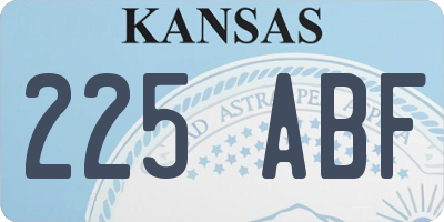 KS license plate 225ABF