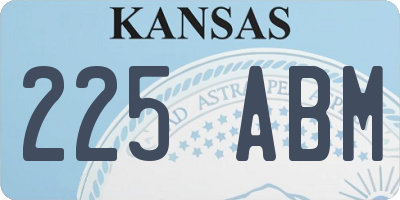 KS license plate 225ABM