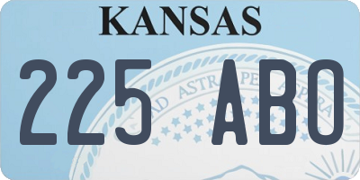KS license plate 225ABO