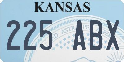 KS license plate 225ABX