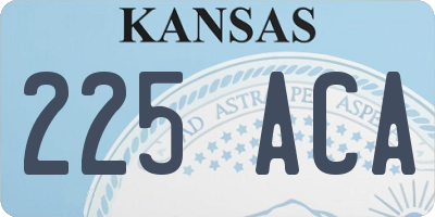 KS license plate 225ACA