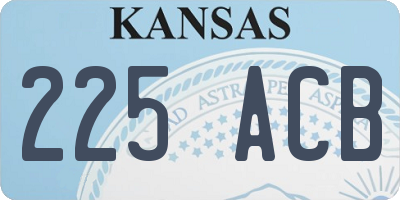 KS license plate 225ACB
