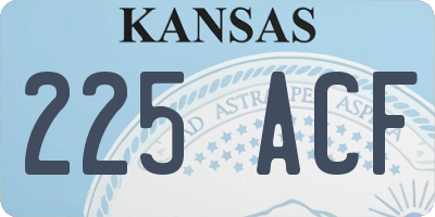 KS license plate 225ACF