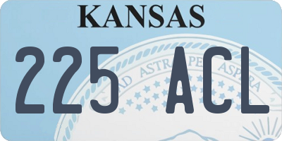 KS license plate 225ACL