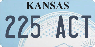 KS license plate 225ACT