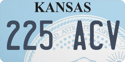KS license plate 225ACV