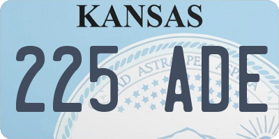 KS license plate 225ADE