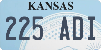 KS license plate 225ADI