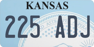 KS license plate 225ADJ