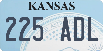 KS license plate 225ADL