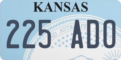 KS license plate 225ADO