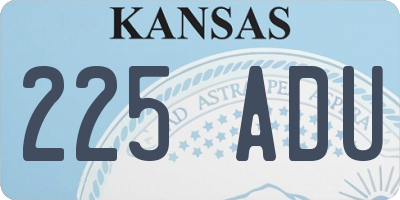 KS license plate 225ADU