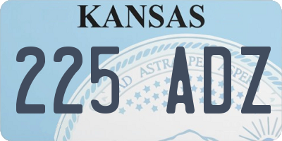 KS license plate 225ADZ