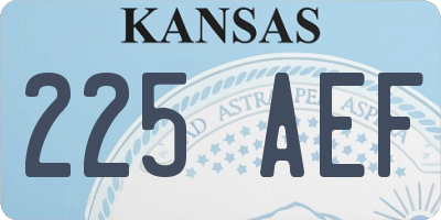 KS license plate 225AEF