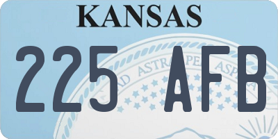 KS license plate 225AFB