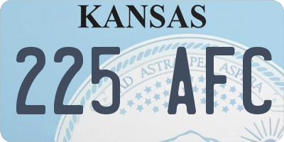 KS license plate 225AFC