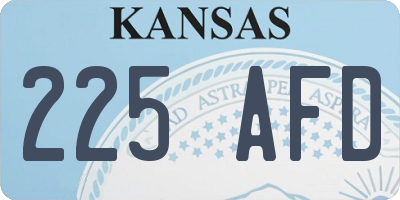 KS license plate 225AFD