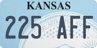 KS license plate 225AFF