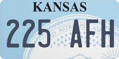 KS license plate 225AFH