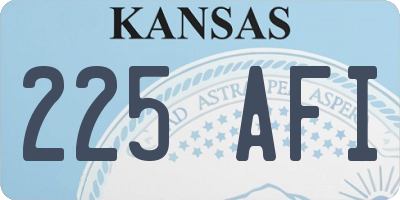 KS license plate 225AFI