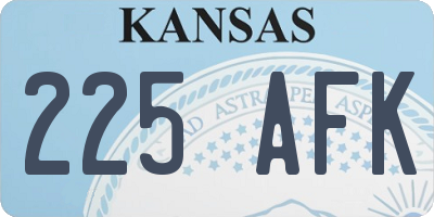 KS license plate 225AFK