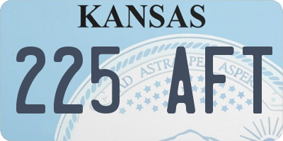 KS license plate 225AFT