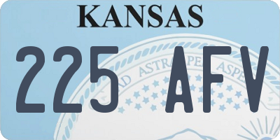 KS license plate 225AFV