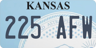 KS license plate 225AFW