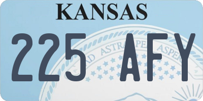 KS license plate 225AFY