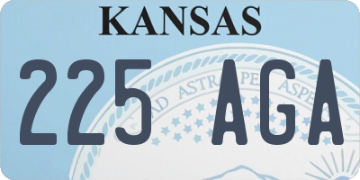 KS license plate 225AGA
