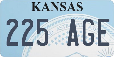 KS license plate 225AGE