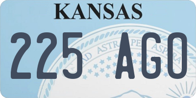 KS license plate 225AGO